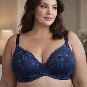 Cacique Blue‎ Lace Underwire Bra Plus Size 46H